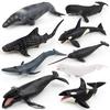 Toys 9 Simulated Marine Animal Models Solid Simulation Whale Narwhal, Multiple Whale Models