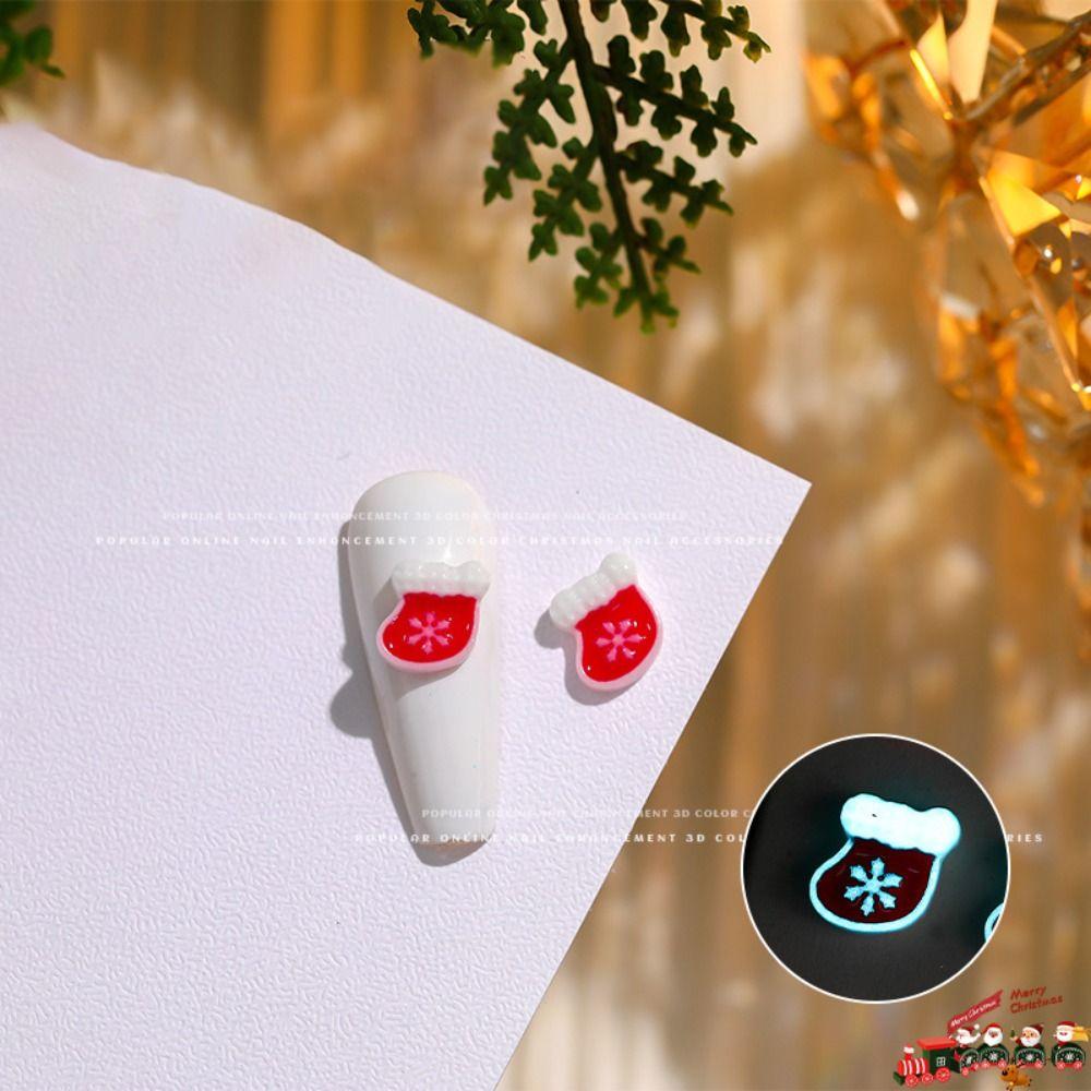 10 шт. Украшения для ногтей из смолы, маникюр с изображением лося, 3D, рождественское украшение для ногтей для женщин