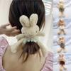 Women Fashion Plush Hair Tie Cute Bunny Tie Hair Head Rope Ponytail Holster