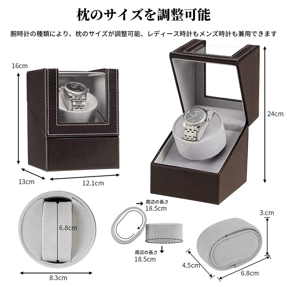 Автоматическая шкатулка для часов Новая автоматическая шкатулка для часов из премиальной полиуретановой кожи Совместима с и Обновление 2023 (Одинарная подзаводка), Кожа, Мужской Женский