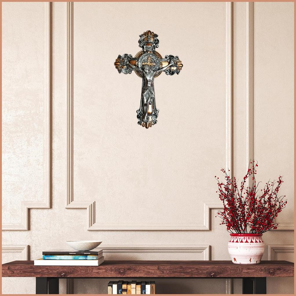 Vintage Large Cross Sculpture Cross Wall Decoration