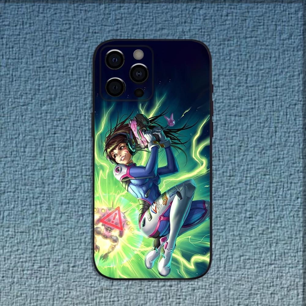Игровой Чехол для Телефона O-Overwatch Для iPhone 16,15,14,13,12,11,Pro,X,XS,Max,XR,Plus,Mini Мягкий Черный Чехол