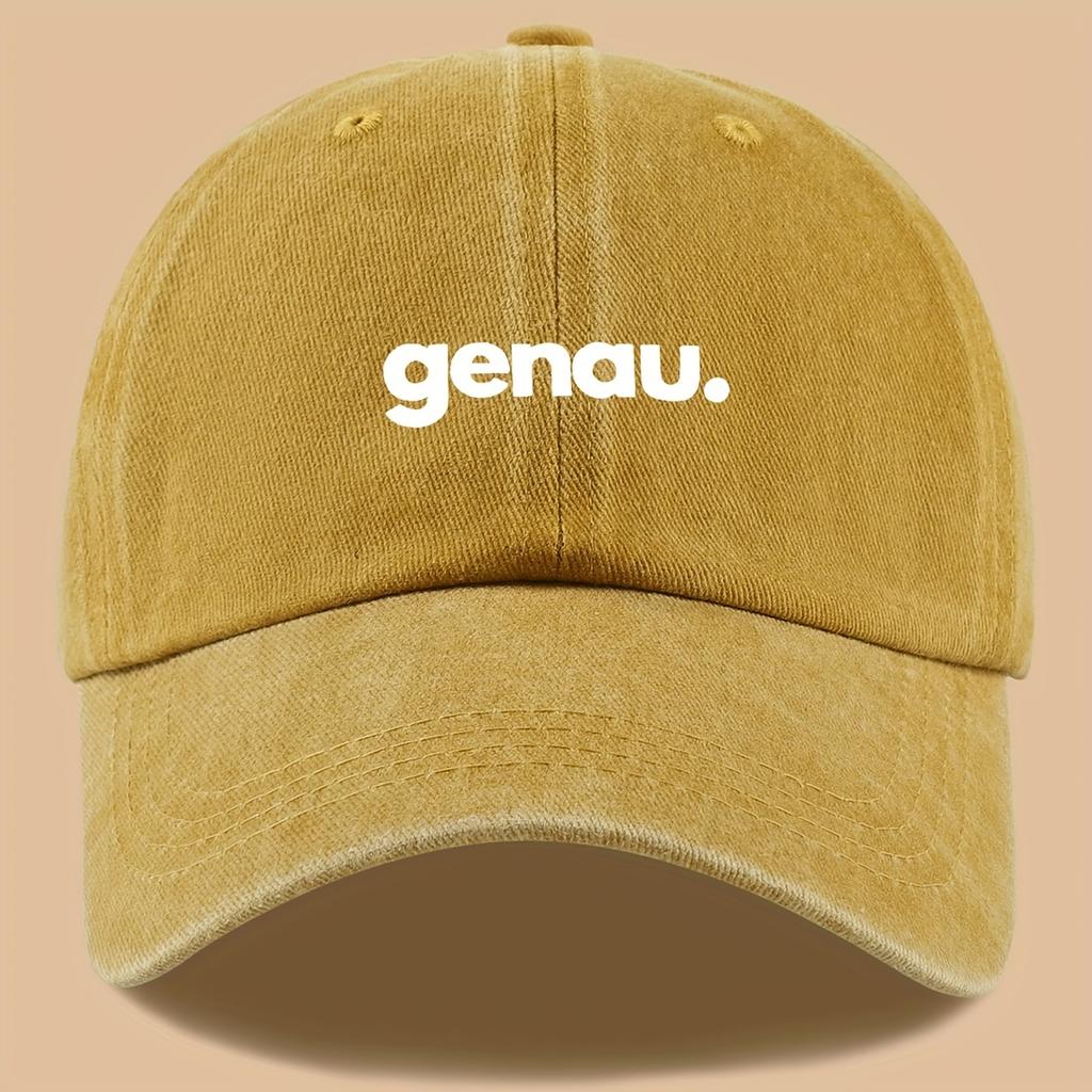 Letter Genau Printed Baseball Cap, Fashionable, Versatile, Breathable and Adjustable Outdoor Hat