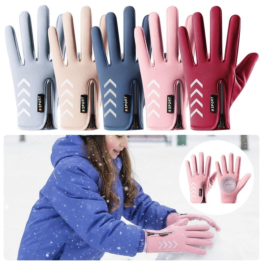 Waterproof Sports Gloves Warm Running Gloves Windproof Cycling Gloves for 4-13Y Boys and Girls
