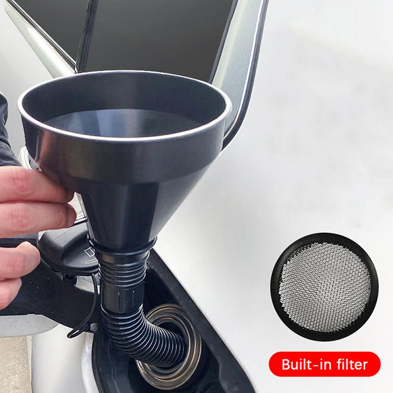 2-In-1 Refueling Funnel With Strainer Can Spout For Oil Water Fuel Petrol Diesel