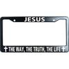 Do You Follow Jesus This Close? Matte Black Stainless Steel License Plate Frame For Christian, Jesus/God Auto Car Tag Frame, Heavy Duty License Plate