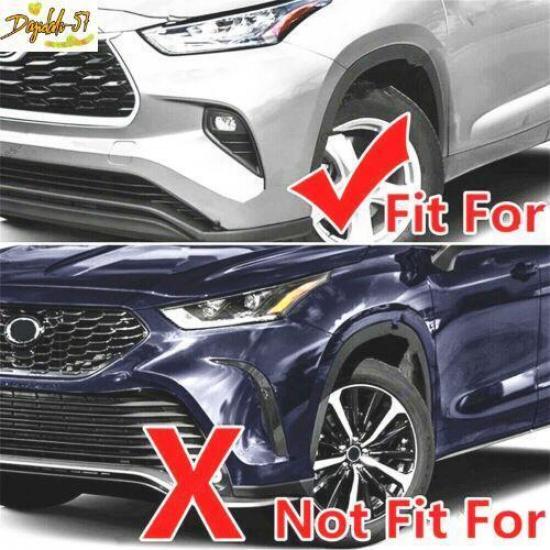 Fit For Toyota Highlander -22 Bright Black Front Bumper Fog Light Cover Trim