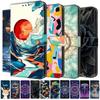 Leather Etui Phone Case for Nokia G300 G21 G11 G20 G10 G60 G22 6.3 5.3 3.1 5.4 Flip Cover Magnetic Wallet Painted Flower Deer