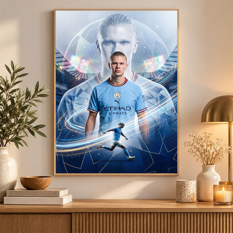 Erling Haaland Diamond Painting Kit 5D Full Drill DIY Diamond Mosaic Wall Art Home Decor