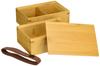 Banyo Made in Japan Soot Bamboo Lunch with 13 x 9 x 10 Product Number 57034A Two-Tiered Box, Mini, Belt, cm,