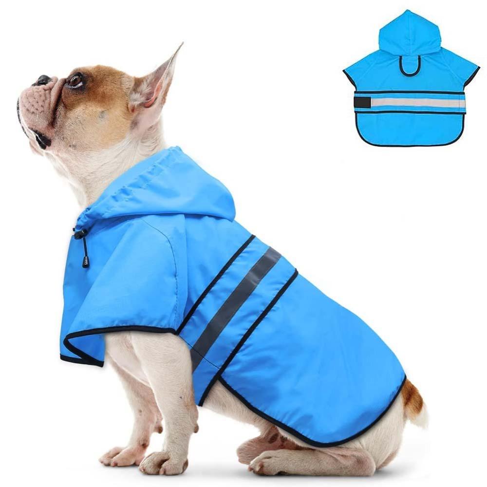 High Visibility Dog Hooded Raincoat Waterproof Pet Rain Jacket Dog Rain Cloak Labrador Retriever