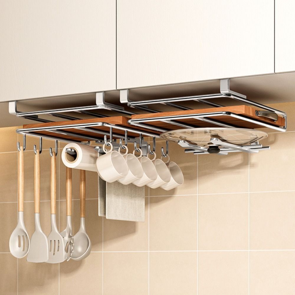 with Hooks Cutting Board Holder Hanging Rack Pot Lid Storage Rack Office