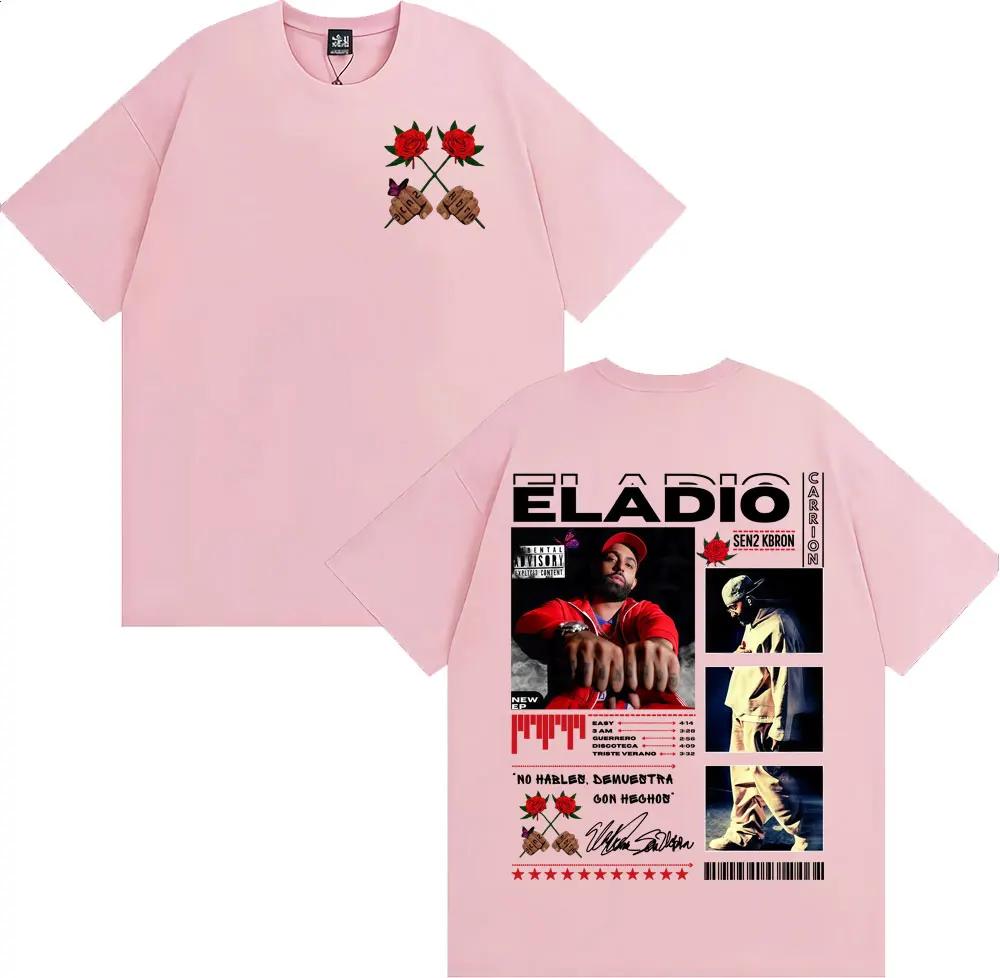 Рэпер Eladio Carrion Sen2 Kbrn Tour Мерч Футболки Мужская Одежда Хлопковая Футболка с Коротким Рукавом Модная Готическая Футболка Streetwear
