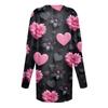 Женский модный повседневный топ с длинным рукавом и круглым вырезом ко Дню святого Валентина с принтом в виде сердца