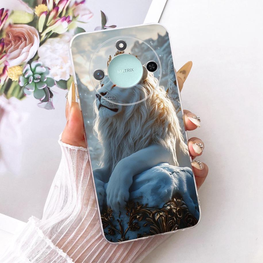 6.8" Case For Honor X9c Smart 5G Cover Cool Fashion Dragon Lion Wolf Cartoon Soft Silicone Phone Cases For HonorX9c Smart Bumper