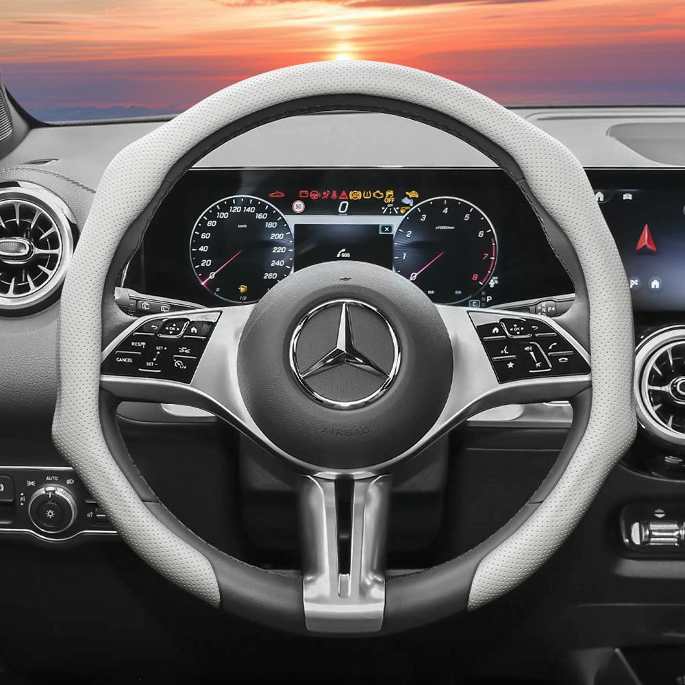 Подходит для Mercedes-Benz, Чехол на руль из перфорированной кожи, Нескользящий, Впитывающий пот, Дышащий, Интегрированный защитный чехол V g S a E C Cla