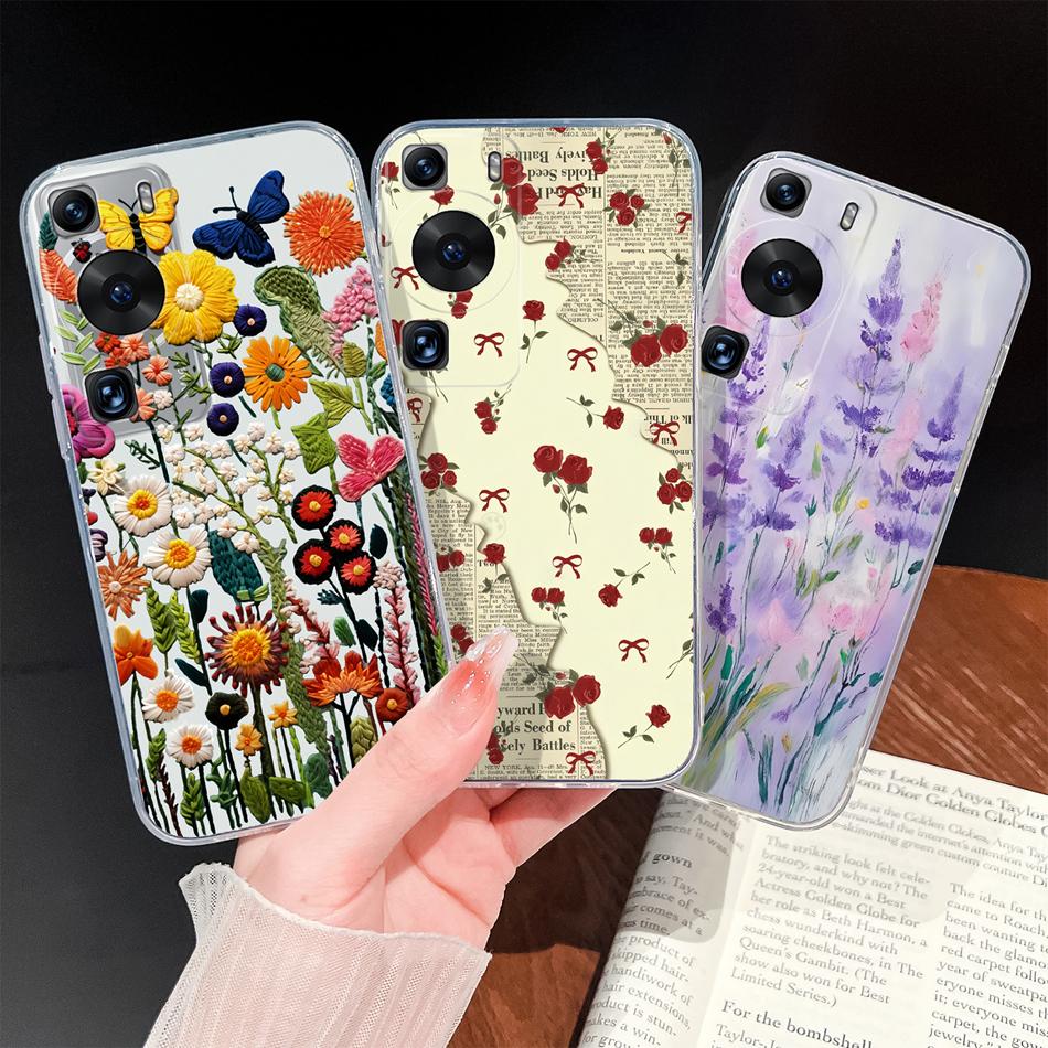 Чехол для Huawei P60 P50 Pro P50E Рыбы Океана Мягкий Тонкий ТПУ Прозрачный Силикон Легкий Задняя Крышка для Huawei P 60 P 50 Корпус Телефона