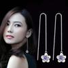 Серьги-цепочки из серебра, висячие серьги, женские простые классические висячие серьги в форме сливы, модные серьги в корейском стиле, украшения для ушей из серебра в форме сливы