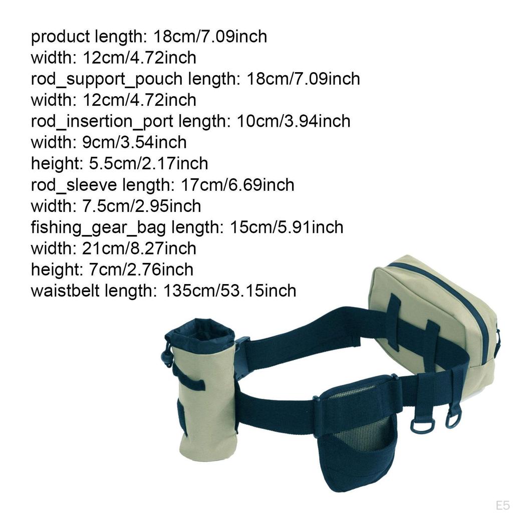Adjustable Fishing Waist Belt Multifunctional for Tackle Storage Accessories Sturdy with Rod Holder