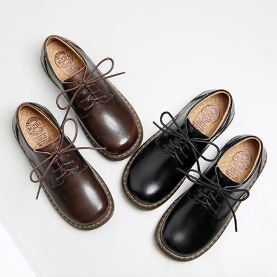 Маленькие кожаные туфли женские британские ретро подошвы из говяжьих сухожилий Маленькие кожаные туфли Большие кожаные туфли