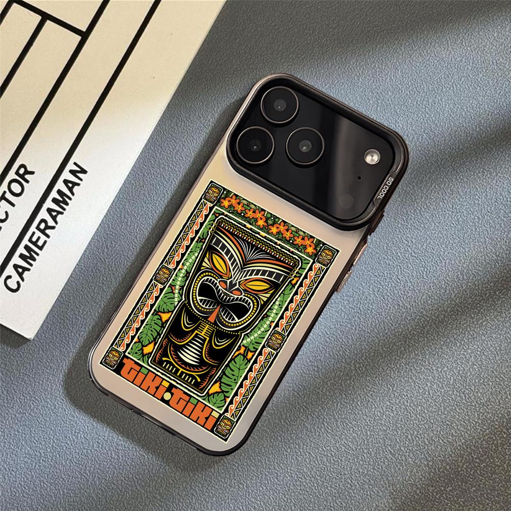 Horro Tribal Tiki Phone Case For iPhone 17 16 15 14 13 12 11 Pro Max Air Matte Laser Aurora Shockproof Funda