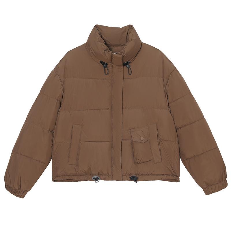 Хлопковая Зима 2025 новая куртка с воротником-стойкой свободная теплая стеганая куртка короткая хлопковая куртка женская куртка-пуховик корейская версия хлопковой одежды