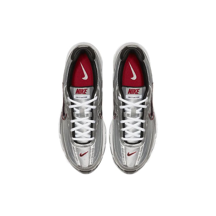 Nike Initiator Metallic Silver Red Men Sneakers Black White 394055-001