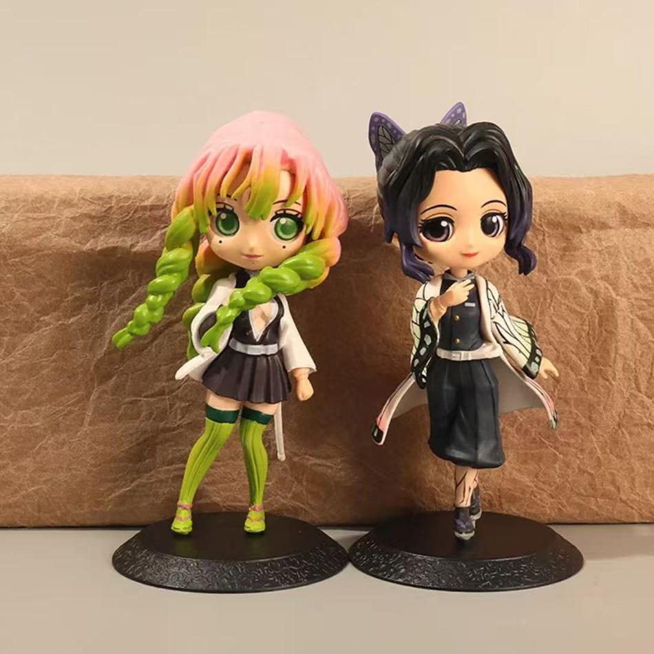 Demon Slayer 8Pcs/Set Q Version Figures Tanjiro Nezuko Rengoku Mitsuri PVC Collectible Model Toy Gift for Anime Fans