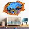 За пределами сломанной стены морской мир 3d виниловые наклейки для гостиной спальни украшения дома плакат настенные наклейки