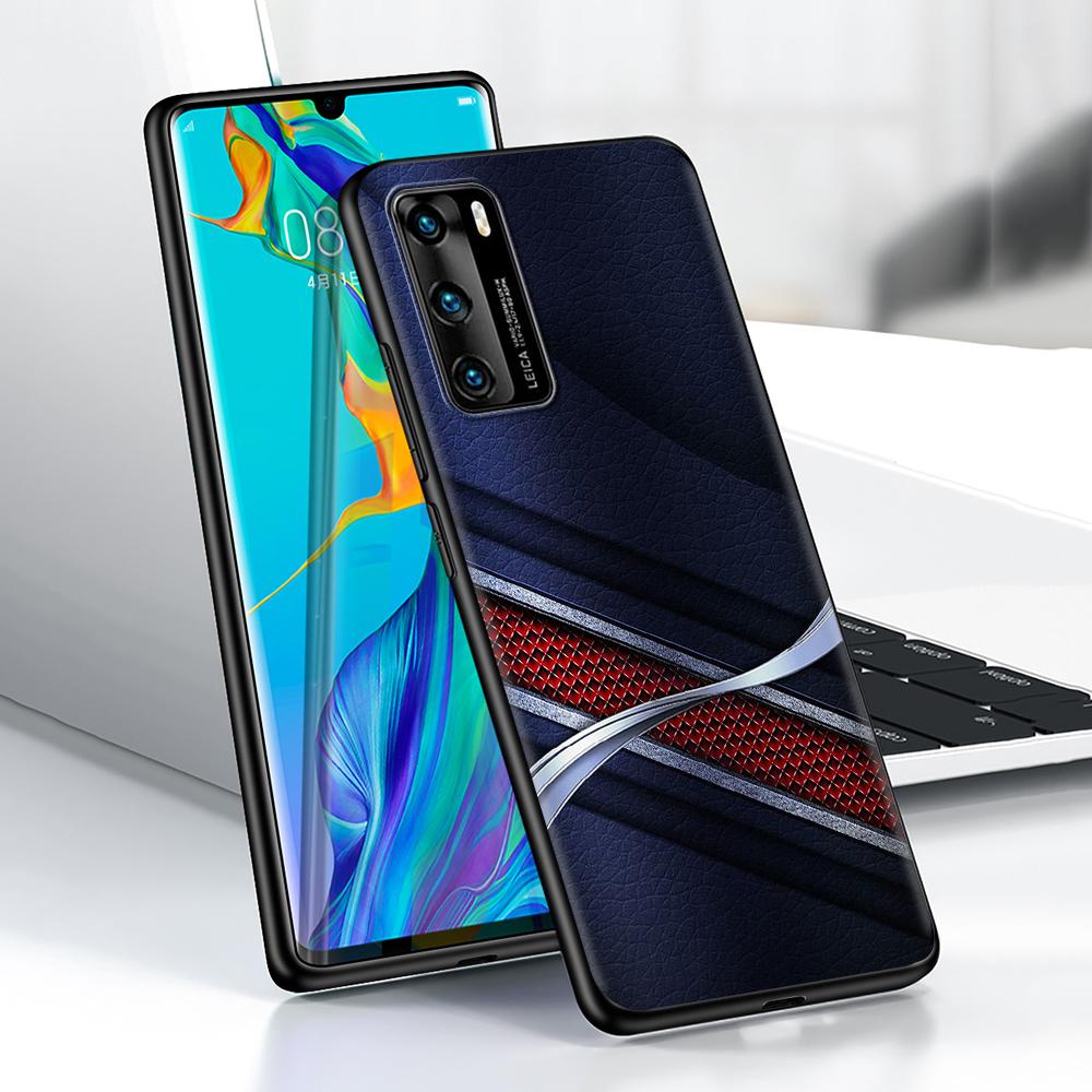 Sports Car Carbon Fibre Case for Huawei P30 P Smart Z P40 Lite E P20 Y6 Y7 Y9 Honor 8X Play 9A 50 20 Pro Black Soft Phone Cover