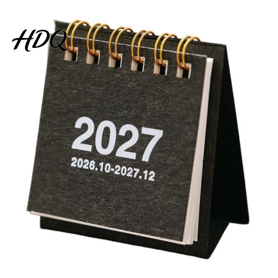 Портативное настольное украшение Мини настольный календарь 2026-2027 Окт 2026 по Дек 2027 Настольный перекидной маленький ежемесячный планировщик с плотной бумагой