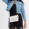 Coach Основная 27 Логотип Цепочка Плечевой ремень Кожаная Сумка-клатч через плечо Большие Женские Сумки Латунь Мел CR633-B4HA