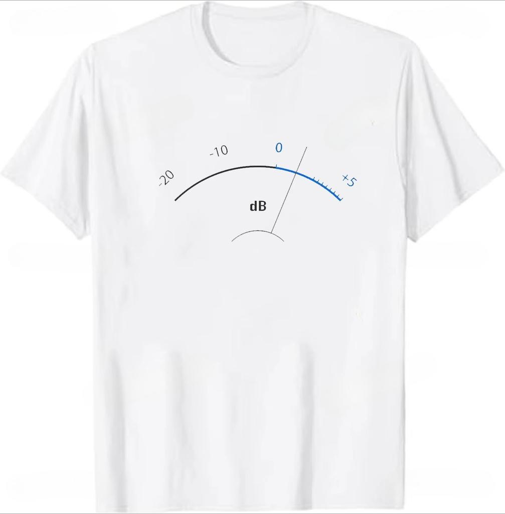 Volume VU Meter Vintage Unisex Tshirt Audio Engineer Recording Crew Neck Summer Unisex Short Sleeve Casual Top Aesthetic Clothes