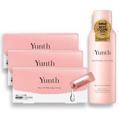 Yunth Сыворотка с витамином С Набор пре-сывороток с бонусом (Запас продукта на 84 дня + 150 мл пенки Raw VC White Clear) Очищающее средство для лица с витамином С, Косметика, S