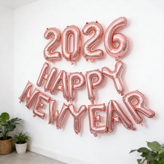 С НОВЫМ ГОДОМ 2026 Фольгированный шар 16 дюймов Буквы С Новым Годом Шары Новогодний баннер Фон Украшение для вечеринки в канун Нового года