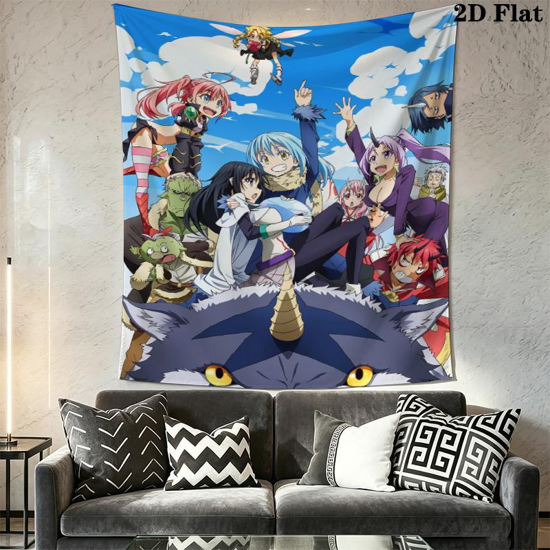 That Time I Got Reincarnated as a Slime Wall Tapestry Aesthetic Wall Hanging Printed Fabric Blanket Decorative Tapestries for Bedroom Living Room Home
