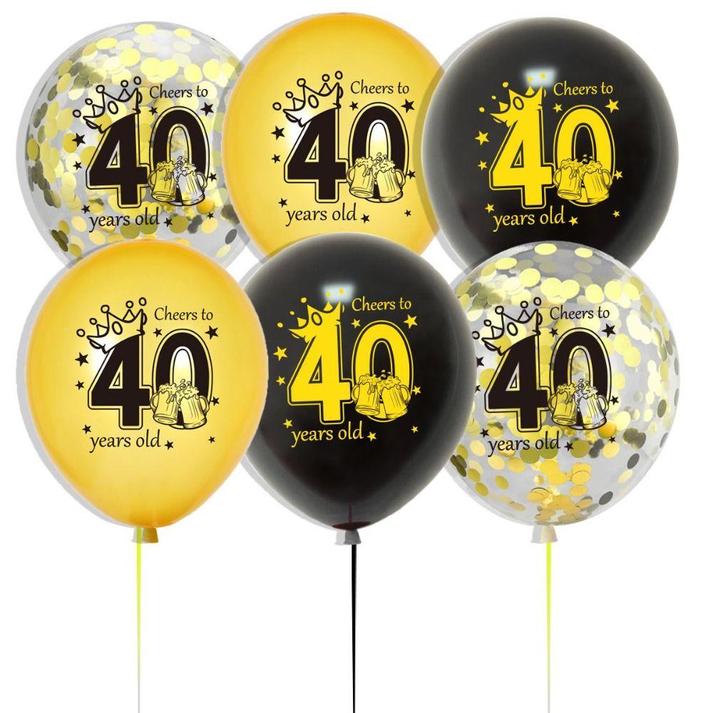 12 ШТ. Вечеринка Реквизит 30-й День Рождения Шары 18-й 30-й 40-й 50-й 60-й Шарик с Конфетти Юбилей