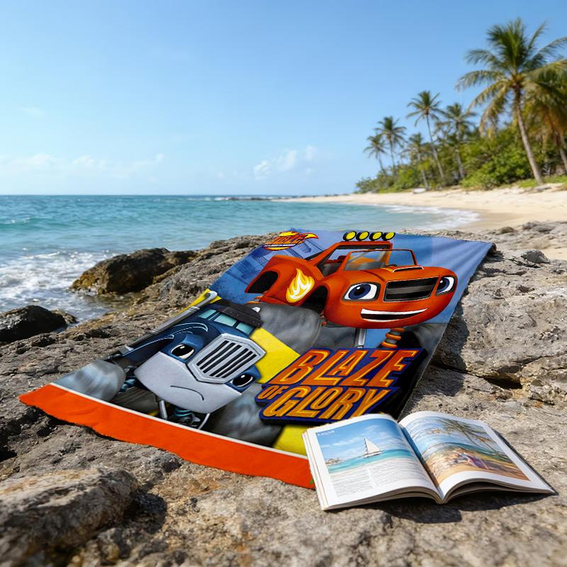 1pc Blaze and the Monster Machines (4) Beach Towel, Beach and Seaside Swimming Pool Equipment, Fashion Pattern, Rectangular, Travel Essentials