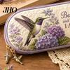 Elegant Religious Eyewear Case Hummingbird Quilted Glasses with Cross And Bird of Hope Pendant, Protective Christian Sunglasses Eyeglass Soft Lining,