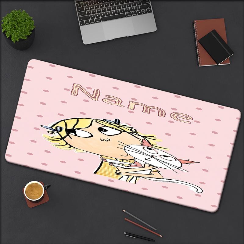 Custom Name Charlie Lola Theme Mouse Pad Non Slip Rubber Base Multifunctional Office Home Decor Perfect For Workspace Personalization