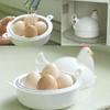 1/4 Grid Cute Chicken Shaped Microwave Steamer Mini Home Boiled Soft Boiled Egg Heating Box Kitchen Cooking Egg Gadgets