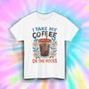 I Take My Coffee On The Rocks Shirt Funny Iced Drink Caffeine Tee S-5XL