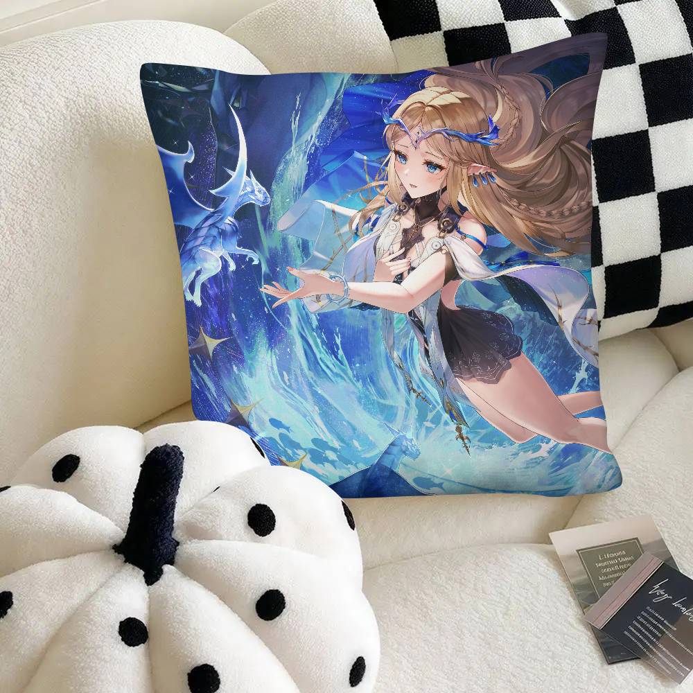 Cartethyia Аниме Игра W-Wuthering Waves Наволочка Модная Квадратная Наволочка Спальня Диван Комната Инс Декор Досуг
