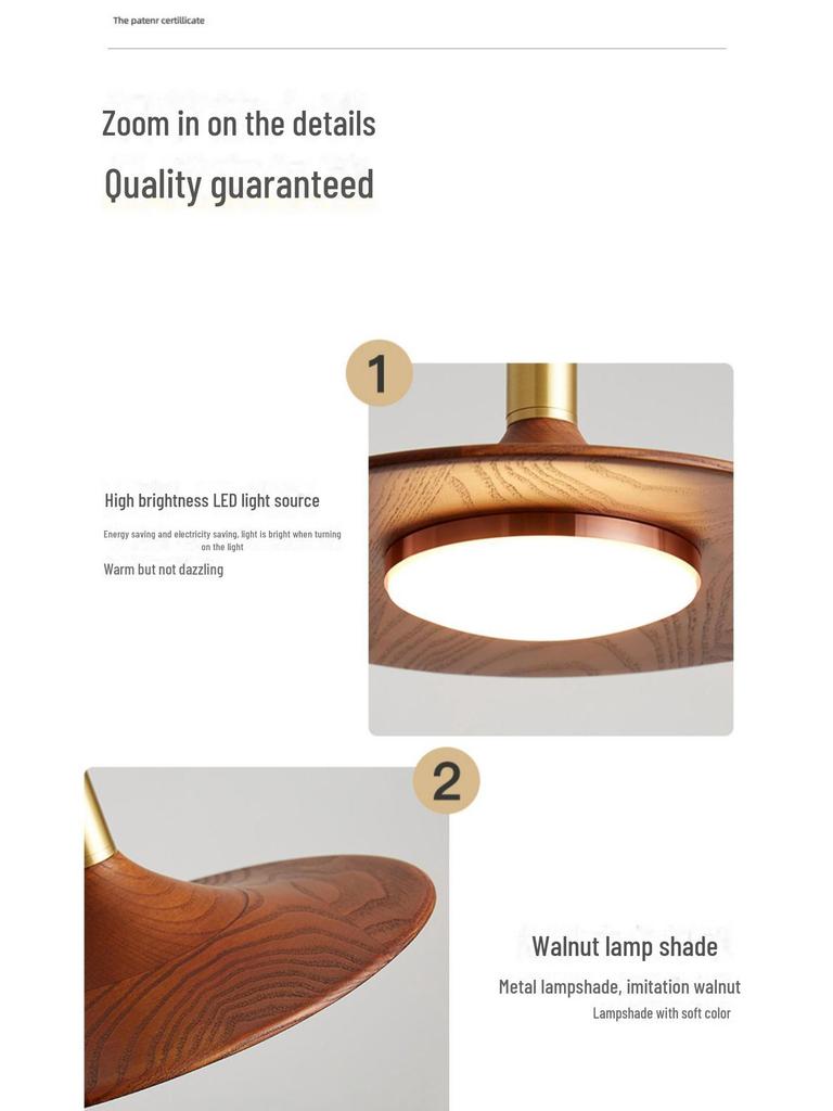 Retro Wabi-Sabi Japanese Log Style Chandelier for Dining Table or Bar