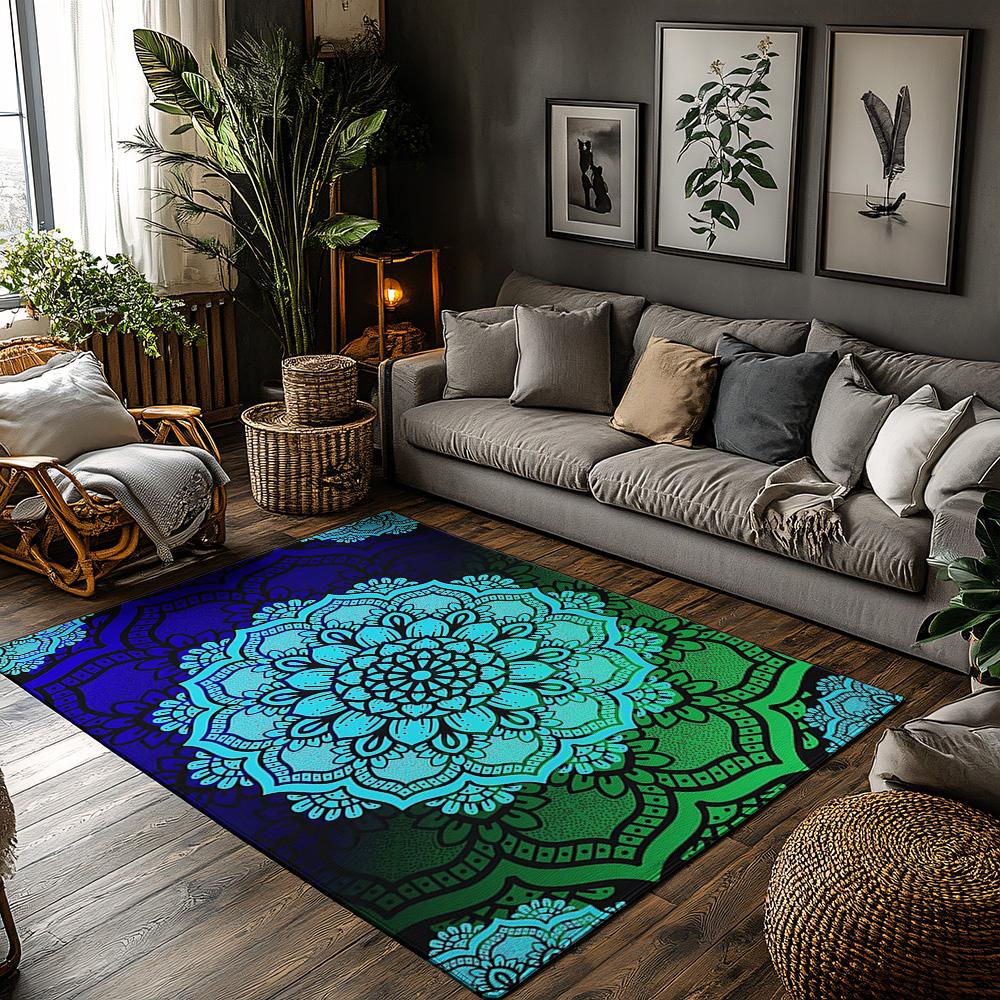 Boho Rug Indoor Outdoor Washable Area Rug Non Slip Carpet Living Room Decor Farmhouse Entryway Mat Modern Patterned Floor Coveri