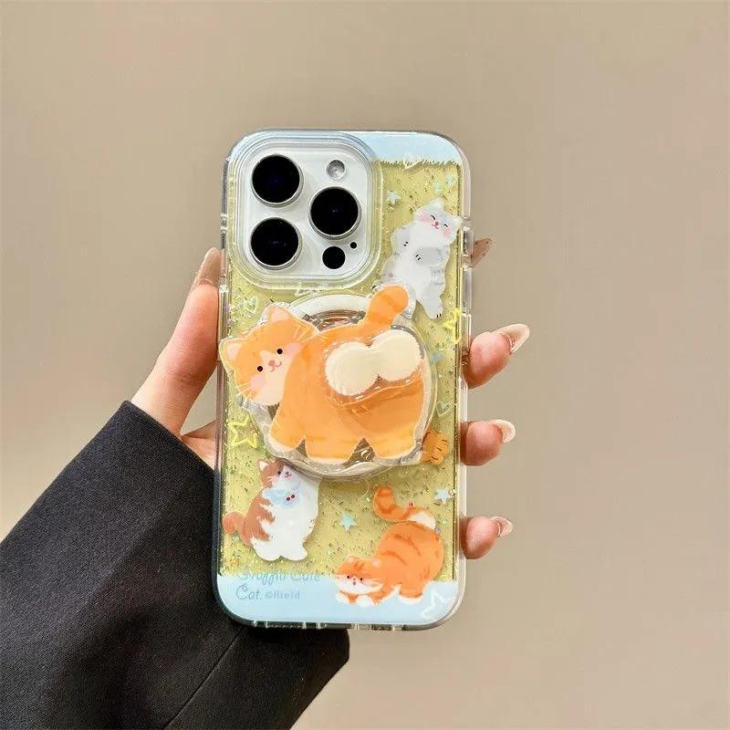 Кот подходит для чехла для мобильного телефона Samsung s23fe s25ultra/s24plus/s21 магнитная присоска s22 всесторонний a35/55