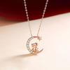 Moon Rabbit Necklace for Women In The Year of The Year of The Rabbit Cute Rabbit Clavicle Chain Neck Chain