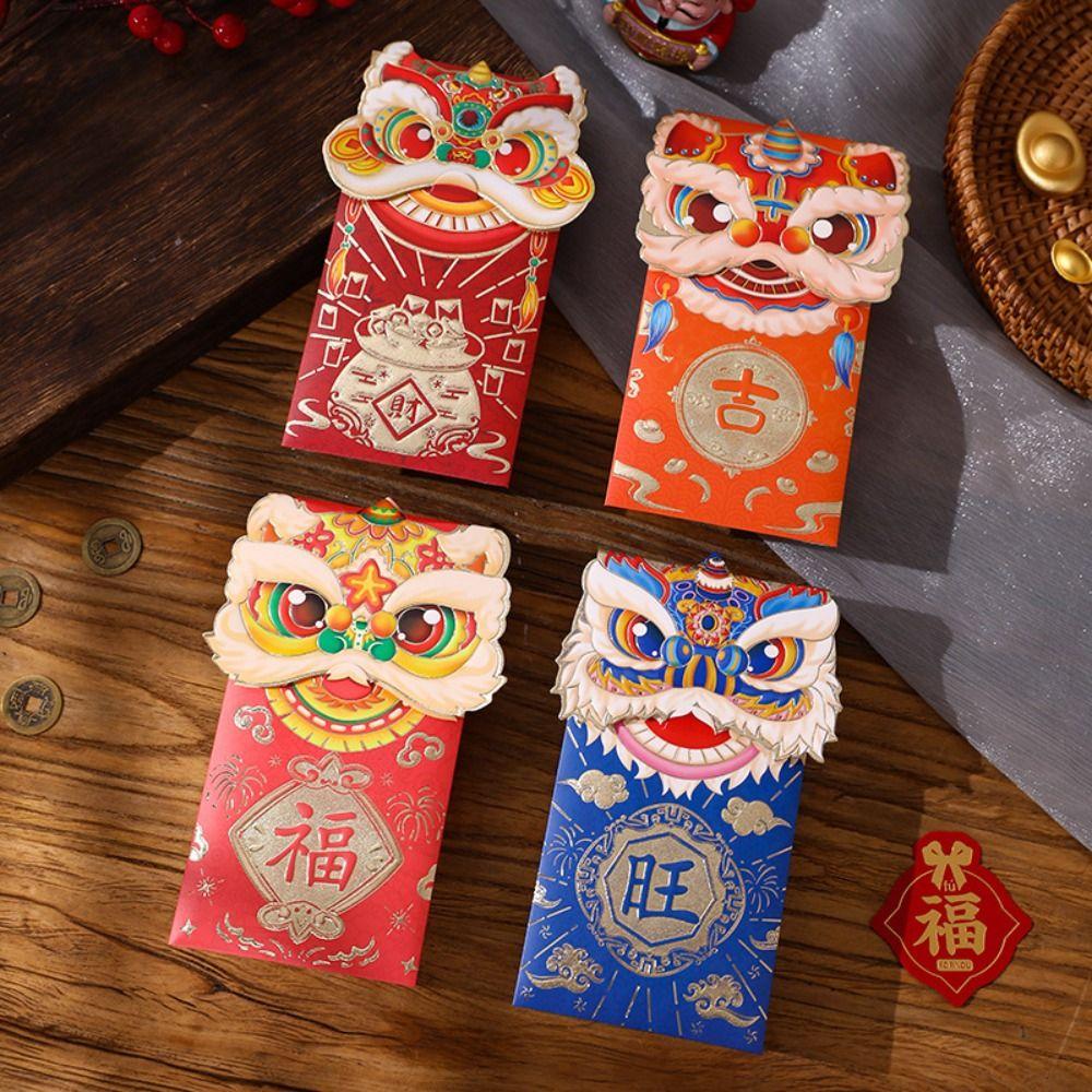 Dragon Pattern Red Envelope 2024 New Year Packet Money Bags Traditional Blessing Bag Party Gifts