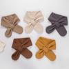 Solid Color Baby Scarf Autumn Winter Warm Cross Scarves For Kids Windproof Girls Boys Neck Warmer Neckerchief
