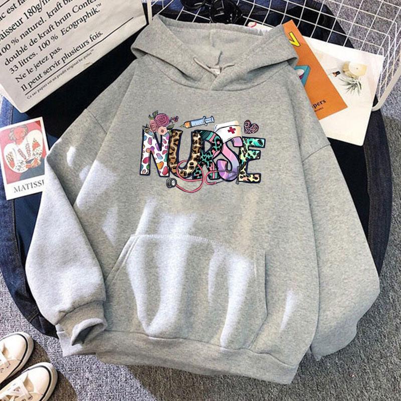 Fashion Unisex Nurse Printed Hoodies Men Women Casual  Long Sleeve Hoodie Pullovers Teens Outdoor Sweatshirts